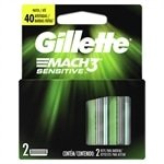 Carga Gillette Mach3 Sensitive Embalagem com 2 Unidades