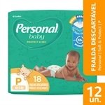 Fralda Descartável Personal Soft & Protect Jumbinho Tamanho P - 12 Pacotes com 18 Fraldas - Total 216 Tiras