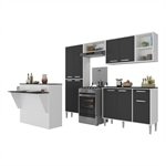 Cozinha Completa com Bancada Siena Multimoveis MP2040 Branca/Preta