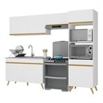 Cozinha Compacta 4 pecas com Armario e Balcao MP3749 Veneza GW Multimoveis Branca
