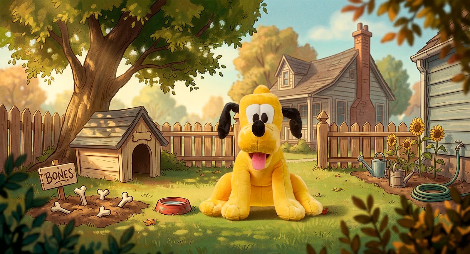 O Pluto em forma de pelúcia.