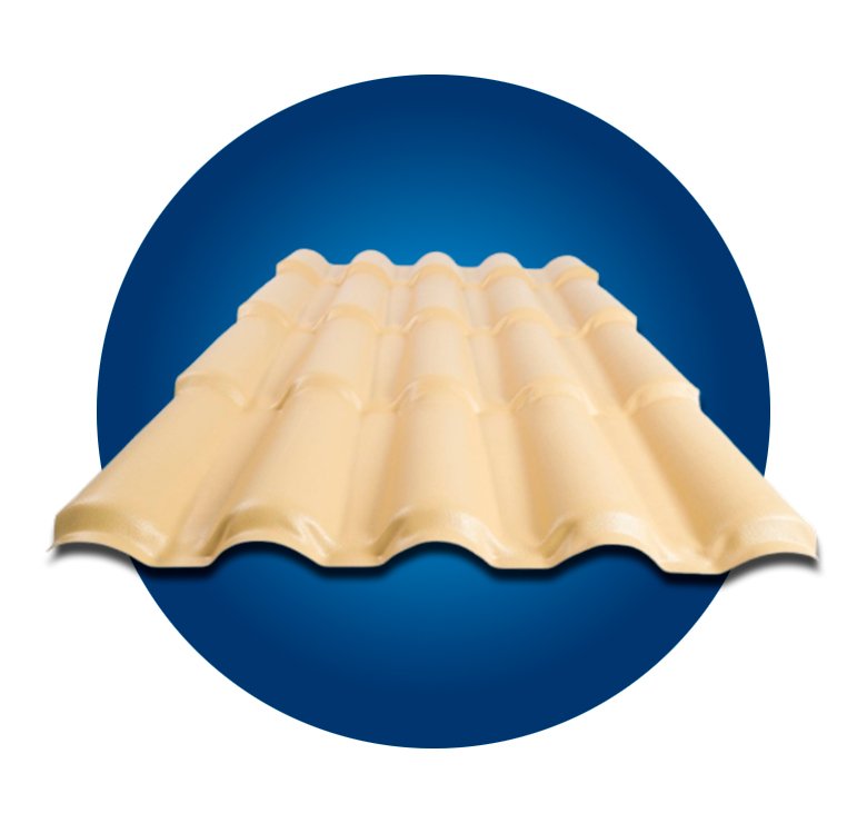 Telha PVC Colonial Afort Marfim 2,30 x 0,86m 5 Ondas