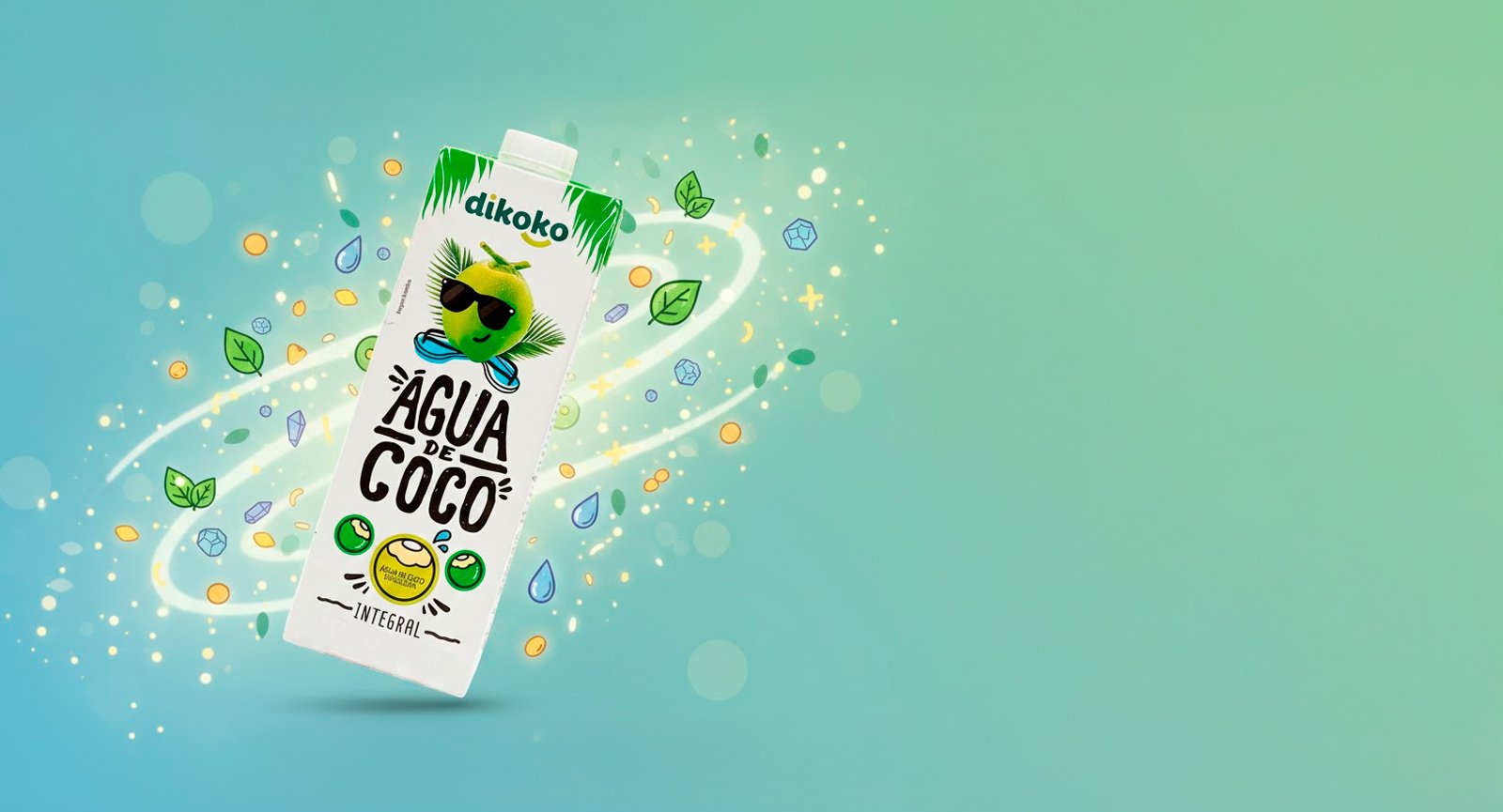 Água de Coco Dikoko Integral 1 Litro - Embalagem com 12 Unidades