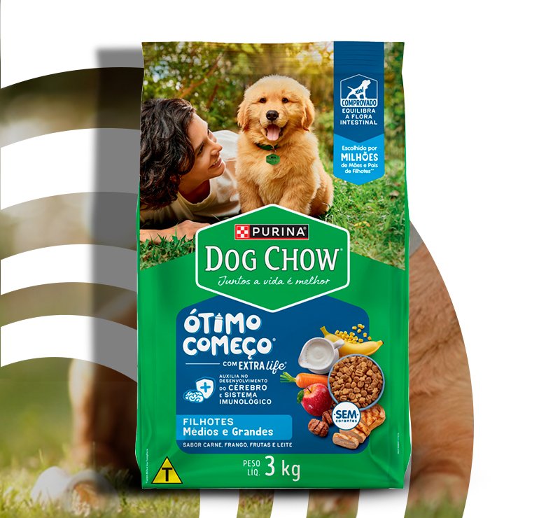 Ração Dog Chow Filhotes Raças Médias e Grandes - Carne, Frango, Frutas ...