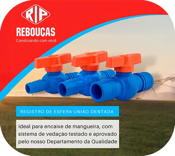 Registro Esfera Rebouças União Dentada Irrigação 1/2 Azul - Embalagem ...
