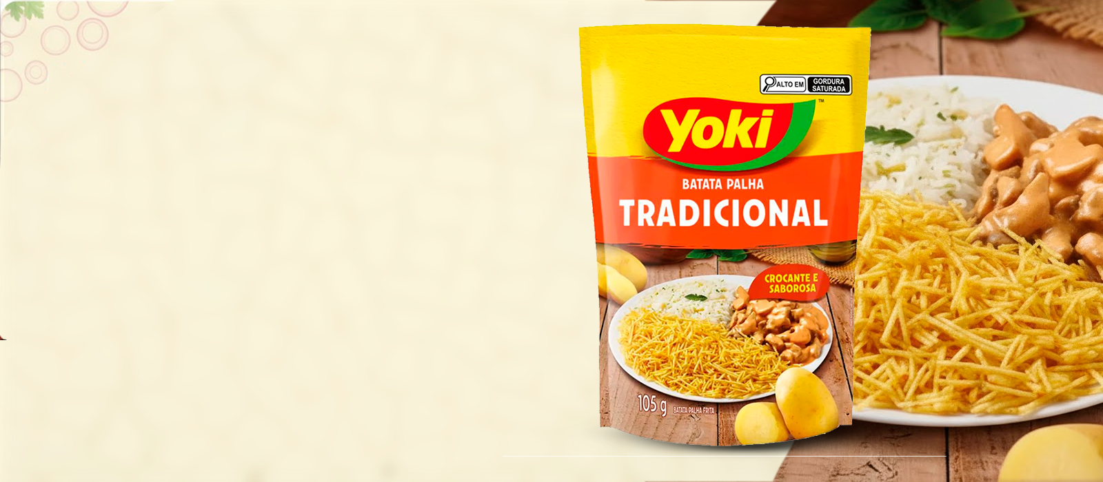 Batata Palha Yoki Tradiconal 105g - Embalagem com 20 Unidades