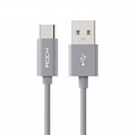 Cabo Rock USB Tipo C em aluminio - 100cm - Cinza