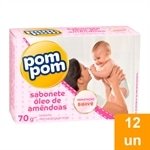 Sabonete Pom-Pom Baby Magic Óleo de Amêndoas 70g - Embalagem com 12 Unidades
