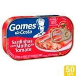 Sardinha Gomes da Costa com Molho de Tomate 125g Embalagem com 50 Unidades