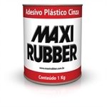 Adesivo Plástico Maxi Rubber Cinza 1kg - Kit com 12 Unidades