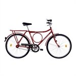 Bicicleta Adulto Houston Super Forte, Aro 26, Quadro de Aço Carbono, Freio Varão, Vermelho