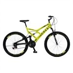 Bicicleta Adulto Colli GPS | Aro 26, 21 Marchas, Quadro Tamanho 19, Freio V-Brake, Amarelo Neon