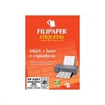 Etiqueta Inkjet+Laser FP 6281, 25,4X101,6mm, 20 ETIQ. P/ FL / 500 ETIQ / 25 FL/ Filipaper