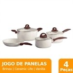 Jogo de Panela Brinox Ceramic Life Smart Plus Vanilla 4 Peças