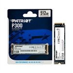 SSD 512GB Patriot P300, M.2 2280 PCIe 3x4 NVMe 1.3, Leitura 1700MB/s, Grav. 1200MB/s - P30