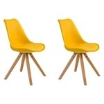 Kit 2 Cadeiras Decorativas Sala e Escritorio Neo (PP) Amarela G56 - Gran Belo