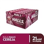Bala Halls Cereja 28g Display com 21 unidades
