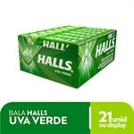 Bala Halls Uva Verde 28g - Embalagem com 21 unidades