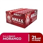 Bala Halls Morango 28g - Caixa com 21 unidades