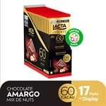 Chocolate Lacta Intense Amargo 60% Cacau Mix Nuts 85g - Caixa com 17 Unidades