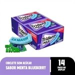 Chiclete Trident  Sem Açúcar Max Menta e Blueberry 16,5g - Caixa com 14 Unidades