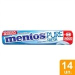 Chiclete Mentos Pure Fresh Mint Stick 16g - Embalagem com 14 Unidades