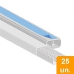 Canaleta Plastilit PVC Branca 20x10x2000mm com Fita Dupla Face - Embalagem com 25 Unidades