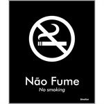 Placa De Poliestireno Não Fume 15x18cm Black