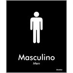 Placa De Poliestireno Toilette Masculino 15x18cm Black