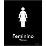 Placa De Poliestireno Toilette Feminino 15x18cm Black
