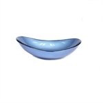 Cuba de vidro oval 47cm azul