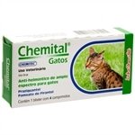 Vermífugo Chemital Chemitec para Gatos - Embalagem com 4 Comprimidos