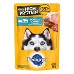 Ração Pedigree High Protein Adulto Carne e Porco Sachê 85g - Embalagem com 20 Unidades