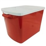 Porta Ração 15Kg Pet Pote Container Tampa Anti-Formiga - Vermelho - 3 Unidades