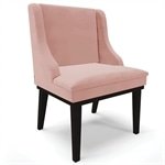 Cadeira Decorativa Sala de Jantar Base Fixa de Madeira Firenze Veludo Rosê/Preto G19 - Gran Belo