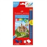 Lápis de Cor Faber Castell 12 Cores + Kit Escolar Grátis - Embalagem com 12 unidades