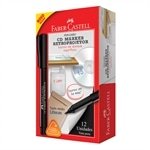 Marcador Faber Castell para CD,DVD e Retroprojetor Preto Embalagem com 12 Unidades