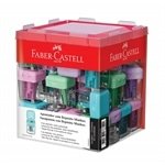 Apontador Faber Castell com Depósito Minibox Tons Pastéis - Embalagem com 25 Unidades