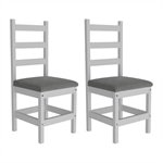 Conjunto com 2 Cadeiras de Jantar Madeira Maciça Lívia Multimóveis CR5092 Branco
