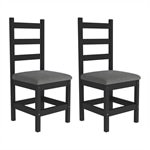 Conjunto com 2 Cadeiras de Jantar Madeira Maciça Lívia Multimóveis CR5092 Preto