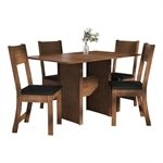 Conjunto Sala de Jantar Mesa 108 cm com 4 cadeiras Siena Multimoveis EX1000 Madeirado