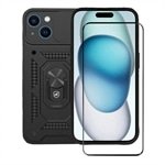 Kit Capa case capinha Dinamic Cam Protection e Pelicula Ultra Glass Preta para iPhone 15 -