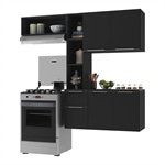 Cozinha Compacta com Armario e Balcao MP2002 Sofia Multimoveis Preta