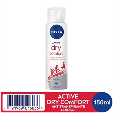 Desodorante Nivea Aerosol Feminino Active Dry Comfort 150ml