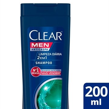 Shampoo Anticaspa Clear Limpeza Diaria, Men, 200ml