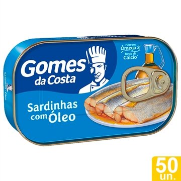 Sardinha Gomes da Costa com Óleo 125g Embalagem com 50 Unidades