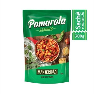 Molho de Tomate Pomarola Caseiro com Manjericão Sachê 300g Embalagem com 24 Unidades