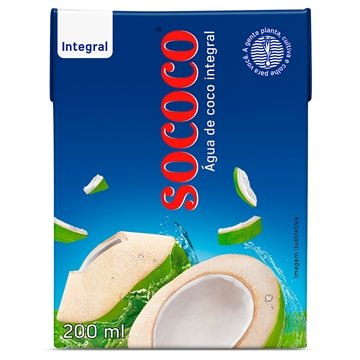 Água de Coco Sococo 200ml - Embalagem com 24 Unidades