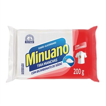 Sabão em Barra Minuano Branco Unitário 200g - Embalagem com 24 Unidades