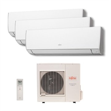 Ar Condicionado Multi Tri Split Inverter Fujitsu 24.000 Btus (2x Evap 9.000 e 1 Evap 12.000) Quente/Frio 220V Monofasico